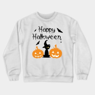 Halloween Cat Pumpkin Crewneck Sweatshirt